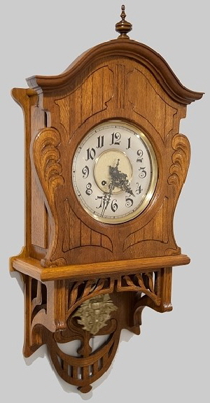 Lenzirch Uhr Freischwinger Jugendstil Eiche hell 02 Lenzirch Uhr Freischwinger Jugendstil Eiche hell 02